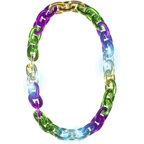 Windy City Novelties Jumbo Mardi Gras Chain Necklace Party Favors (Purple/Green/Gold LED) | Party Favors Rapper Costume Accessory Easter Party Supplies Easter Decorations