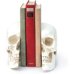 تمتص المملكة المتحدة | ينتهي كتاب الجمجمة | ينتهي الكتاب القوطي للأرفف وتخزين الكتب | ديكور المنزل القوطية القوطية الحلي | ديكور رف الكتب | هدايا للنساء | أرفف Bookends | هدايا جمجمة النساء