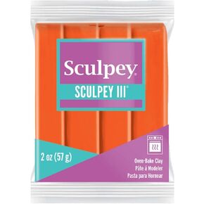 Polyform Sculpey III Polymer Bake Clay ، فقط البرتقالي ، غير السام ، 2 أوقية. بار ، رائع للنمذجة ، النحت ، العطلات ، DIY ، وسائل الإعلام المختلطة والمدارس.