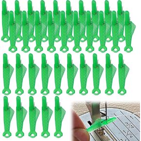 35pcs Sewing Machine Needle Threader,Green Fish Mouth Sewing Machine Needle Threader,Strong and Wear-Resistant,for Various Household Sewing Machines,Can Help You Change The Thread Quickly