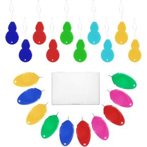 Threaders Eedle ، Threader Threader for Hand Plastic Wire Loop Machine Machine Twhelser Threadles Simple Threadles with Clear Box for Tercedery Cross Stitch ، 5 Colors (30pcs)