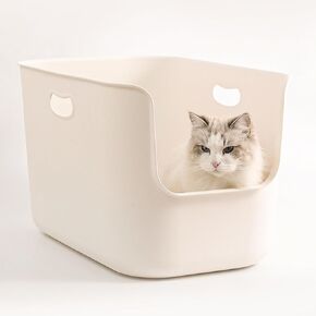 SpaceTime Extra Large Litter Box with High Sides,22.64"×14.76"×8.66" XL Multi Cat Litter Pan for Kitty,Cat Boxes for Indoor Cats,Jumbo Litter Boxes for Big Cats,Anti-Splashing,Easy to Clean