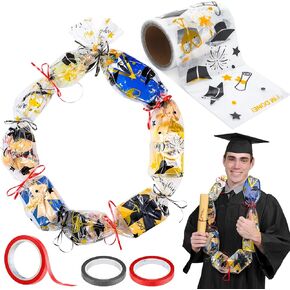 Gilprop Graduation Candy Leis 5.9 'x 65.6 ft candy LEI Tubing 2025 Graduation Candy Lei Making Making Supplies مع اثنين