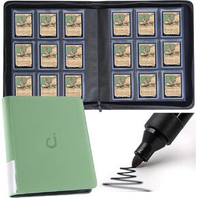D DACCKIT Toploader Binder, Holds 288 Toploaders - 9-Pocket Top Loader Binder for 3" x 4" Rigid Card Holders for Trading Cards or Sports Cards（Model B，Classic Black ）
