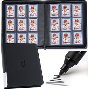 D DACCKIT Toploader Binder, Holds 288 Toploaders - 9-Pocket Top Loader Binder for 3" x 4" Rigid Card Holders for Trading Cards or Sports Cards（Model B，Classic Black ）
