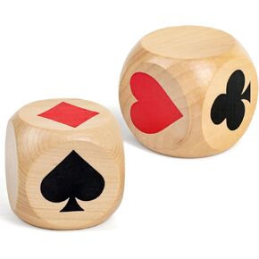 2 بوضع علامة زهر كبيرة ترامب ، علامة لعبة لعبة Wooden Euchre Cube Trump ، مكعب Dice Great Dice لـ Euchre Pinochle Bridge Prail