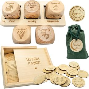 حزمة Night Date Date Date - Date Night Dice Game + Date Night Box Game - هدية ممتعة للأزواج ، الذكرى السنوية ، حفلات الزفاف ، دش الزفاف ، صديقة ، زوجة ، زوج ، صديقها ، الذكرى السنوية ، أو هي أو هي