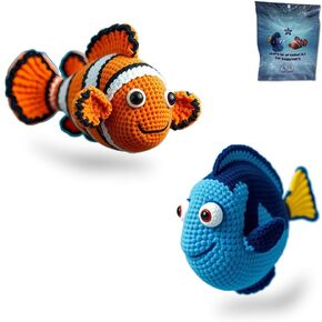 تشمل مجموعة Richesse Infinie Crochet Kit للمبتدئين جميع المواد لصنع أسماك المهرج وسمك الجراح مع دروس فيديو خطوة بخطوة للأطفال والبالغين والمبتدئين.