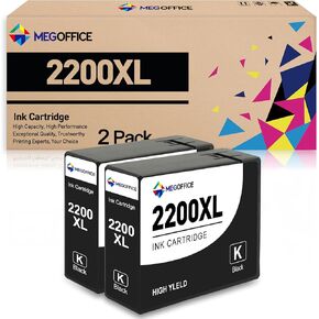 Compatible Ink Cartridge Replacement for Canon Maxify 2200XL Ink Cartridges PGI 2200 XL PGI-2200XL Pigment Black Ink Tank for MB5420 MB5320 iB4020 MB5020 Printer (2 Packs)