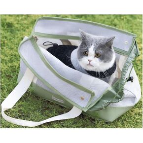 حقيبة حمل Yakuss Cat Carrier للكلاب الصغيرة مع قفل السوستة السحرية القابلة للتعديل فتحة جانبية قابلة للطي قابلة للطي خفيفة الوزن جرو ،