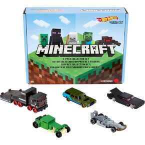 Hot Wheels Minecraft حرف CONSTION SET 5-PK COLLECTOR ، 1:64 SCALE COLLECTIBLE CARS والشاحنات للعب والعرض ، هدية للأطفال الذين تتراوح أعمارهم بين 3 وما فوق [Amazon Exclusive]