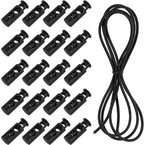UXCELL 40 PCS أقفال مزدوجة ثقب الحبل مع سلك صدمة مرن 39 بوصة ، مقطع سدادة للتبديل الزنبركي البلاستي