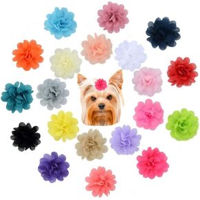 20PCS Flower Bows Alligator Hair Clips for Cat Dogs Puppy Birds Ducks Horse Chicken Pets Barrettes Party Birthday Grooming Hair Accessories