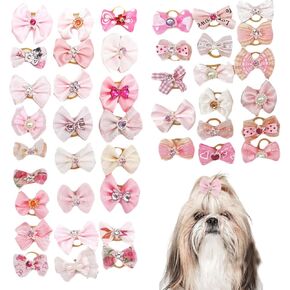 الكلب أقواس الشعر scrunchies للحيوانات الأليفة الاستمالة - 10 مساءً