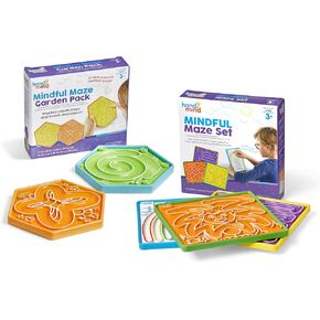 hand2mind Mindful Maze Boards - Original 3 Pack and Garden Pack Bundle