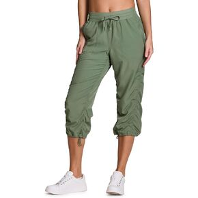 RBX Active Women's Fashion Lightweight Stretch Woven Body Skimming Drawstring Capri Pant in Saudi Arabia
