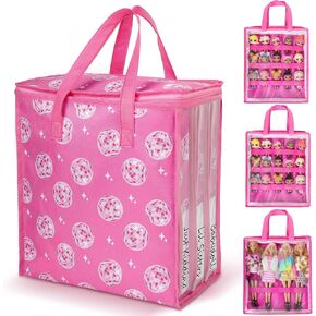 5 Pack Doll Storage Organizer متوافق مع Barbie Dolls مقاس 12 بوصة ، حقيبة تخزين منظم الألعاب المتوافقة مع دمى LOL Surprise ، وقضية حمل لعبة للبنات مع التسمية والمقبض ، حقيبة فقط
