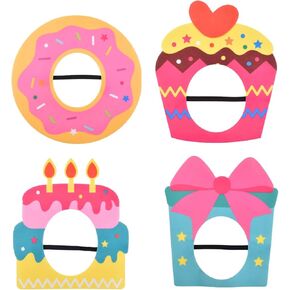 4 PCS Donut Headgear Funny Coquette Costume Hat Cake and Dessert Shape Meadwear Novelty Cosplay Prop for Sweet Donut Birthday Party Party