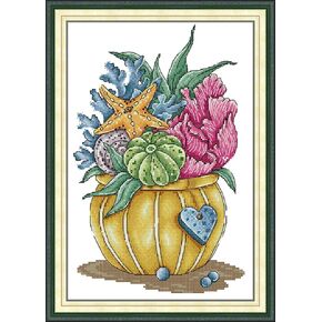 CaptainCrafts Cross Stitch Kits for Adults Stamped Cross Stitch Printed Fabrics Needlework Craft Home Decor (Stamped 11CT, Sewing Machine)