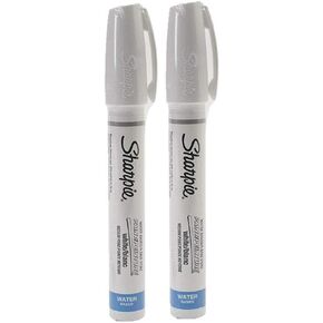 2 MARKERS: Sanford Sharpie Poster-Paint Markers White Medium Point (37206)