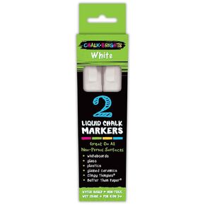 Teacher Created Resources® Chalk Brights White Liquid Chalk Markers, Pack of 2