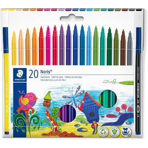 Staedtler 326 C20 Pibre -Tip Pen في حزمة من الورق المقوى - ألوان متنوعة (حزمة 20)