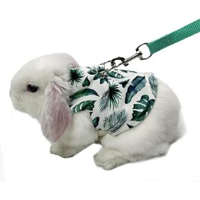 Adjustable Rabbit Harness and Leash Set Lightweight Pet Harness Breathable Cute Rabbit Harness with Safety Buckles for Small Pets