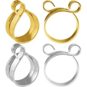 4pcs Knitting Crochet Loop Ring for Fingers Metal Open Yarn Guide Crochet Rings