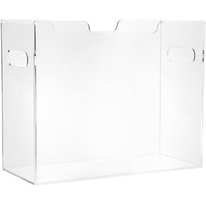 Acrylic Hanging File Organizer, Letter Size File Folder Holder, Desk File Box with Handle Storage for Office Home School, Clear
