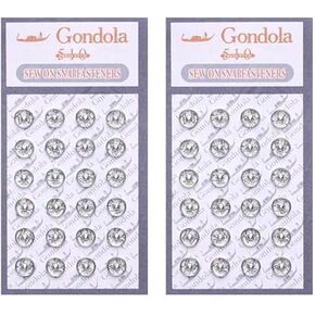 48pcs السحمة الفضية المعدنية ، أزرار 6 مم مصغرة أزرار Snap-On Snap اضغط على أزرار الأزرار لزر الأزرار لملابس دمية DIY ، وملحقات خياطة الملابس ،