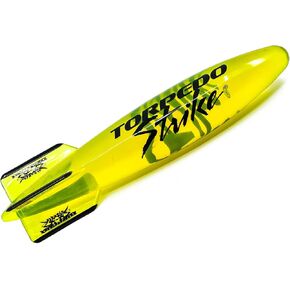 DartFin 11.25" Pro Size Ultra Premium Underwater Pool Torpedo Rocket Glides Up to 40 Feet Like Underwater Football for Underwater Passing Games (Translucent Yellow)