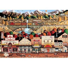 ألعاب Buffalo - Charles Wysocki - Sleepy Town West - Jigsaw Puzzle للبالغين - اللغز الصعبة مثالية لليالي اللعبة - حجم اللغز النهائي هو 21.25 × 15.00