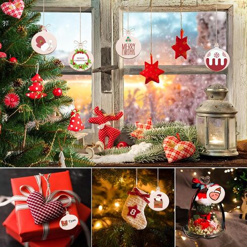 50PCS Unfinished Wooden Ornaments for Crafts Wooden Cutouts 3inch Christmas Wooden Ornaments to Paint Christmas Decoration DIY Crafts (Wooden Ornaments) in Saudi Arabia