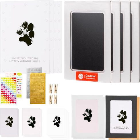 TORJOY Pet Paw Impression – Inkless Ink Pad for Dogs and Cats, Dog Nose Print, Paw Keepsake, Non-Toxic, Memorial Gifts for Pets (Macaron, 4 Pack) in Kuwait