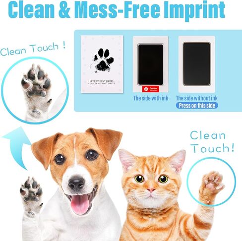 TORJOY Pet Paw Impression – Inkless Ink Pad for Dogs and Cats, Dog Nose Print, Paw Keepsake, Non-Toxic, Memorial Gifts for Pets (Macaron, 4 Pack) in Kuwait