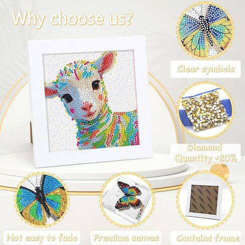 lesaonsy Diamond Art Kit with Frame - 6x6 Inch Pre-Framed Animal Canvas | Gift Set for Teens, Boys, Gilrs, Adults (Beginner-Friendly, 1-3 Hour Craft) | Resin Drills & Tools Included (Cardinals) in Kuwait