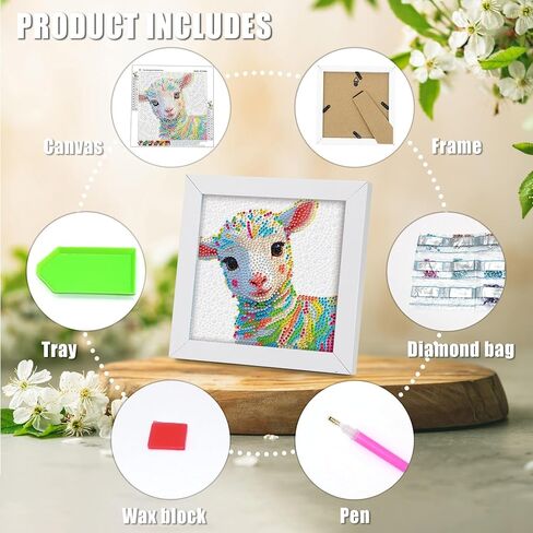 lesaonsy Diamond Art Kit with Frame - 6x6 Inch Pre-Framed Animal Canvas | Gift Set for Teens, Boys, Gilrs, Adults (Beginner-Friendly, 1-3 Hour Craft) | Resin Drills & Tools Included (Cardinals) in Kuwait