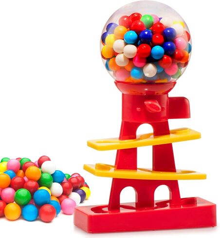 Tower Gumball Machine for Kids - 10" Gum Machine Toy Bank - Candy Machine Dispenser Includes 25 Dubble Bubble Gum Balls - Candy Dispenser Machine Christmas Gift Toys for Girls and Boys - Playo (Pink) in Saudi Arabia