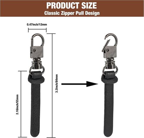 Deoward Zipper Pull Replacement Leather Handle Repair Zipper Tab for Luggage, Backpacks, Suitcases, Jackets, Purses, Handbags (6 PCS) in Kuwait