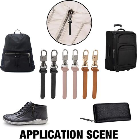 Deoward Zipper Pull Replacement Leather Handle Repair Zipper Tab for Luggage, Backpacks, Suitcases, Jackets, Purses, Handbags (6 PCS) in Kuwait