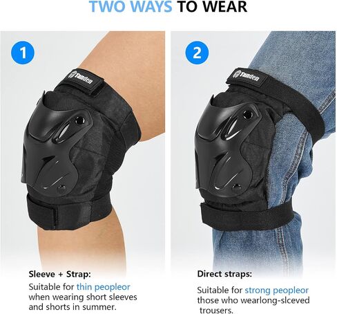 Skating Protective Gear Adult Knee and Elbow Pads Wrist Guards for Roller Skating Skateboarding, Skate Pads Adult Knee Pads for Men Women Black in Kuwait