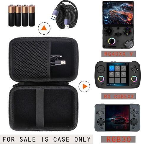Hard EVA Carrying Case Compatible with RG40XX V /RG CubeXX/ RG Cube/ Powkiddy RGB30 4-Inch Handheld Game Console Case (Black) in Saudi Arabia