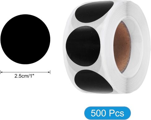 uxcell 500pcs White Round Stickers Roll 1 Inch Self-Adhesive Stickers Coding Label Removable for DIY Crafts Homework, Office, Shop, Home, Classroom Marking in Saudi Arabia