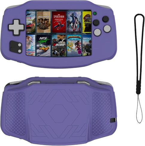 TEHAOUU Silicone Protective Case for Anbernic RG34xx SOFE Case Handheld Game Console Accessories Anti-Scratch Washable Dustproof Waterproof Cover with Lanyard (Black) in Saudi Arabia