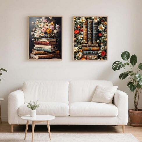 2 Pack Flower Paint by Numbers Kit for Adults, Book Paint by Numbers for Adults, DIY Adult Painting by Numbers Beginners on Canvas Acrylic for Home Wall Art Decor 12x16Inch (Rolled Package) in Kuwait