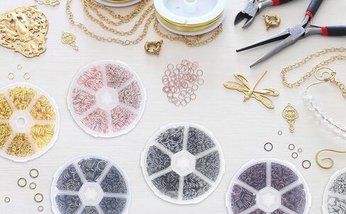 Mandala Crafts Assorted Antique Brass Jump Rings Jewelry Findings Metal O Rings for Jewelry Making Supplies - 1250 4mm to 10mm Small Open Jump Rings Kit for Necklace Earring in Saudi Arabia