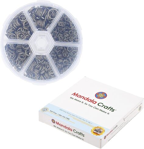 Mandala Crafts Assorted Antique Brass Jump Rings Jewelry Findings Metal O Rings for Jewelry Making Supplies - 1250 4mm to 10mm Small Open Jump Rings Kit for Necklace Earring in Saudi Arabia