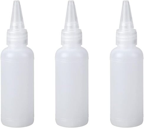 lasenersm 3 Pieces Plastic Squeeze Bottles 3.4oz Small Squeeze Bottles Plastic Bottles Applicator Mini Empty Squirt Bottle with Top Cap for Paint Art Craft Liquids Lotion Glue, Translucent in Saudi Arabia
