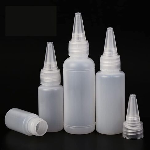 lasenersm 3 Pieces Plastic Squeeze Bottles 3.4oz Small Squeeze Bottles Plastic Bottles Applicator Mini Empty Squirt Bottle with Top Cap for Paint Art Craft Liquids Lotion Glue, Translucent in Saudi Arabia