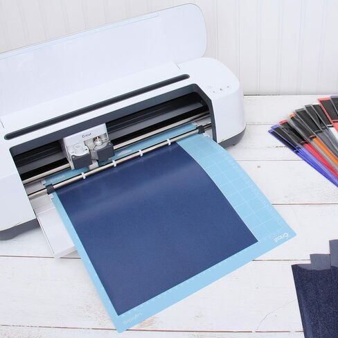 Threadart Navy 10 "x 12" Glitter Transe Transfer Vinyl Sheets | 12 ورقة حزمة حزمة | ألوان بريق | متوافق مع الكريكوت صورة ظلية و Cameo | HTV in Kuwait